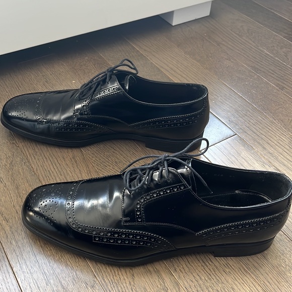 Prada Brushed Leather Oxford Shoes - Black - Picture 6 of 12